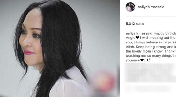 Aaliyah Massaid doakan ibu sambungnya, Angelina Sondakh di hari ulang tahunnya (Foto:Instagram)