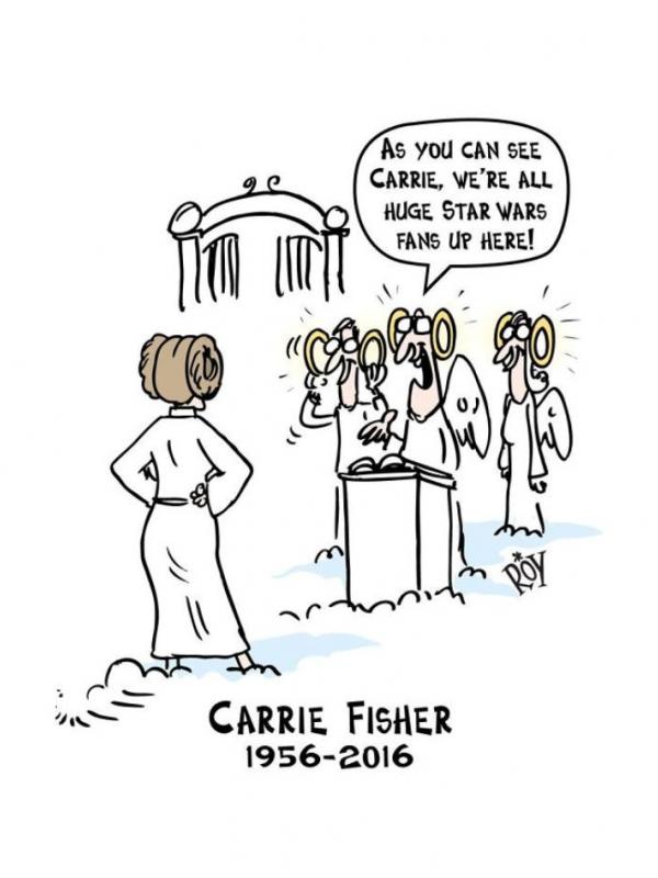 Artwork Carrie Fisher pemeran Princess Leia di Star Wars dari seniman di seluruh dunia. (Via: boredpanda.com)
