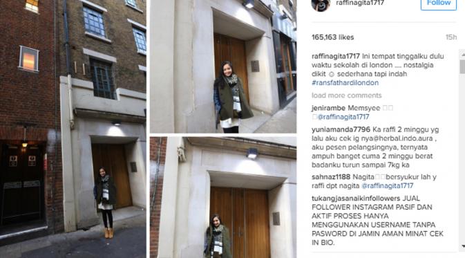 Raffi Ahmad dan Nagita Slavina liburan ke London, Inggris. (Instagram/raffinagita1717)