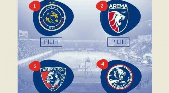 Inilah empat logo Arema FC yang dilombakan dan menuai protes dari kalangan Aremania.