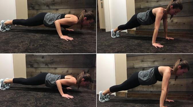 Seorang perempuan melakukan 10 push ups sehari selama sebulan. Lihat perubahan yang dia rasakan! | via: womenshealthmag.com