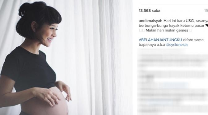 Andien pamer perut gendutnya jelang melahirkan (Foto: Instagram)