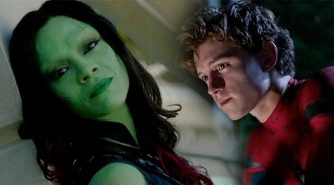 Spider-Man dan Gamora akan turut beraksi di Avengers: Infinity War. (Via: SlashFilm)
