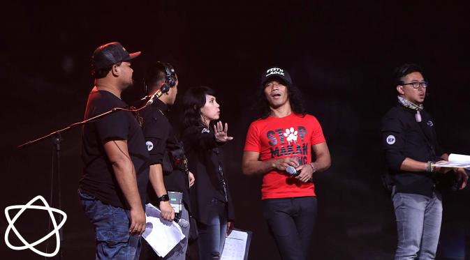 Slank saat menjalani gladi resik di Jakarta Convention Center, Senayan, Rabu (11/1/2017). Sebelum tampil dalam malam puncak HUT Indosiar yang ke-22. (Nurwahyunan/Bintang.com)