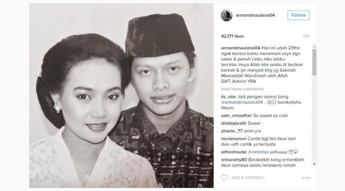 Armand Maulana dan Dewi Gita saat menikah.