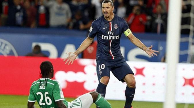 Zlatan Ibrahimovic vs Saint-Etienne. (Daily Mail)