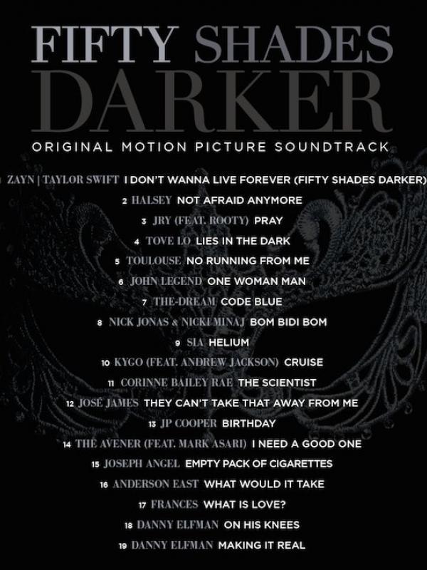 Tracklist Fifty Shades Darker (Twitter/FiftyShadesDarker)