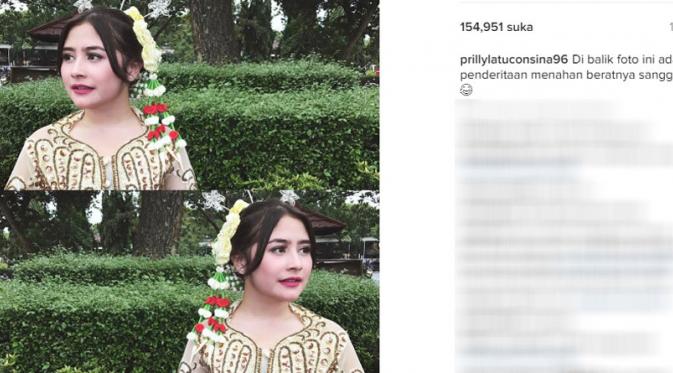 Prilly Latuconsina kenakan kebaya pengantin (Foto: Instagram)