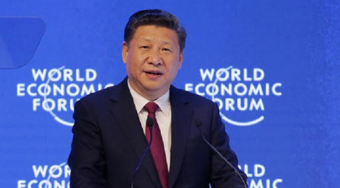 Presiden Xi Jinping ketika menghadiri Forum Ekonomi Dunia di Davos, Swiss (Associated Press)