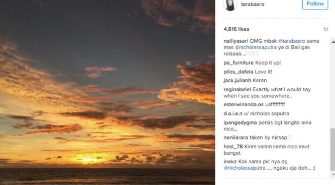 Tara Basro tengah berlibur di Bali. (Instagram/tarabasro)