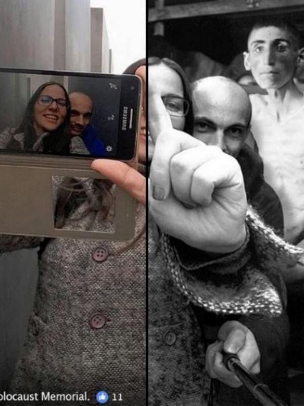 Selfie ini dipermalukan lewat Photoshop. (Foto: boredpanda.com)