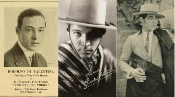 Rudolf Valentino dalam poster beberapa film yang dibintanginya, termasuk The Four Horsemen of the Apocalypse (1921) dan Blood and Sand (1923). (Sumber The Vintage News)