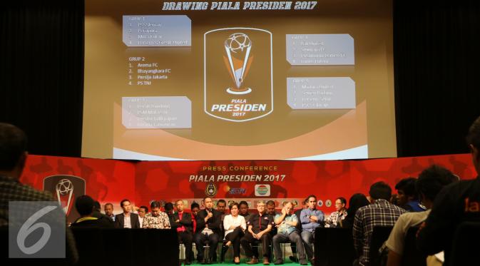 Undian Fase Grup Piala Presiden 2017 digelar di Jakarta, Selasa (24/1/2017). (Liputan6.com/Fatkhur Rozaq)