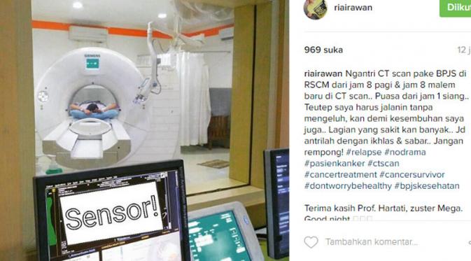 Ria Irawan lakukan ST Scan (Foto: Instagram)