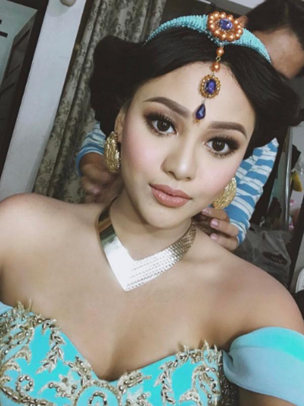Aurel Hermansyah saat berdandan seperti Putri Jasmine. (Instagram/aurelie.hermansyah)