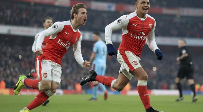 Alexis Sanchez menjadi penentu kemenangan 2-1 Arsenal atas Burnley. (Mike Egerton/PA via AP)