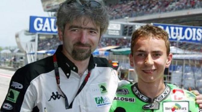 Jorge Lorenzo (kanan) bersama Gigi Dall'Igna di Aprilia. Keduanya kini reuni di Ducati. (Gazzetta) 