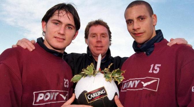 Frank Lampard bersama Harry Redknapp dan Rio Ferdinand di West Ham United. (doc. West Ham United)