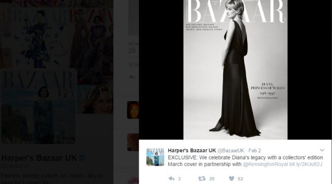 Putri Diana akan muncul di sampul majalah Bazaar 