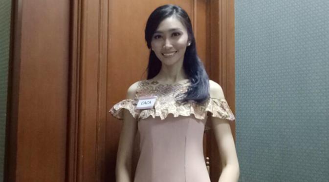 Caca (21) peserta audisi Puteri Indonesia 2017 asal Sumatera Selatan. Foto: Hidya Anindyati