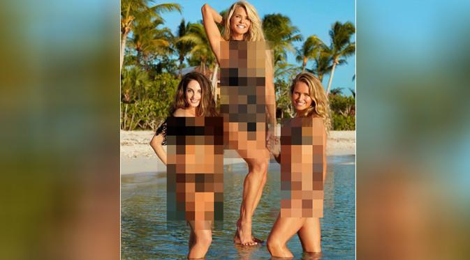 Christie Brinkley dan dua anak perempuannya tampil di sampul majalah Sports Illustrated (Emmanuelle Haguel/Sports Illustrated)
