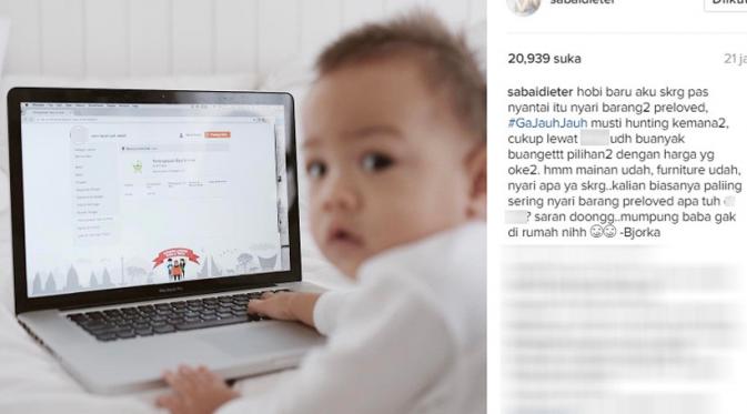 Anak Ringgo Agus Rahman, sudah bisa bermain laptop (Foto: Instagram)