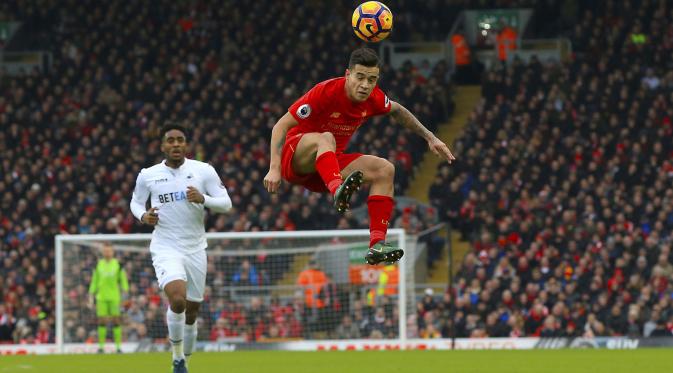 Gelandang Liverpool Philippe Coutinho. (Peter Byrne/PA via AP)