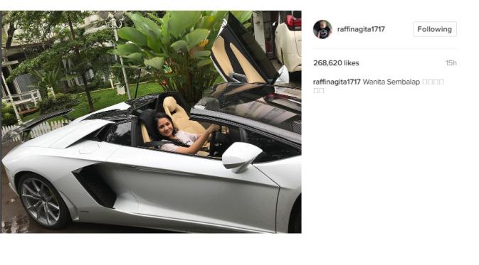 Nagita Slavina ikutan pamer mobil mewah (Foto: Instagram)