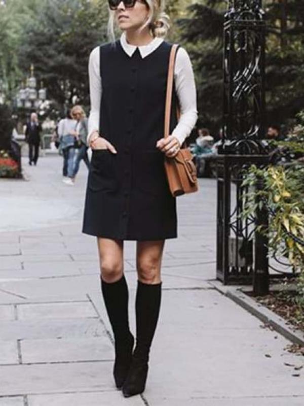 Suka pakai dress hitam? Ikuti style ini deh agar nampak stylish. (via: Purewow.com)