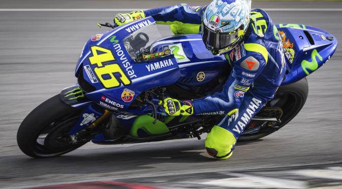 Pembalap Movistar Yamaha, Valentino Rossi. (AP Photo/TM Chan)