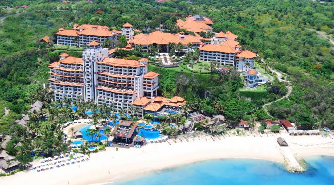 Hilton Bali dibangun di atas tebing 40 meter dengan luas  11,3 hektar di kawasan bergengsi Nusa Dua, Bali (Foto: Hilton Bali)