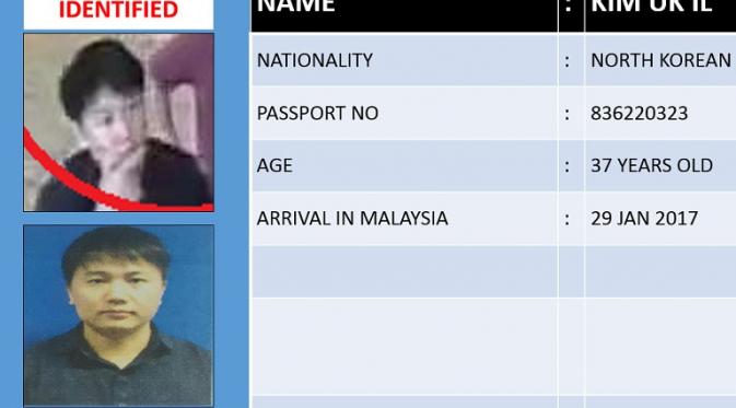 Staf maskapai Air Koryo, Kim Uk-il yang diduga terlibat dalam kaburnya 4 tersangka pembunuhan Kim Jong-nam  (Royal Malaysian Police)