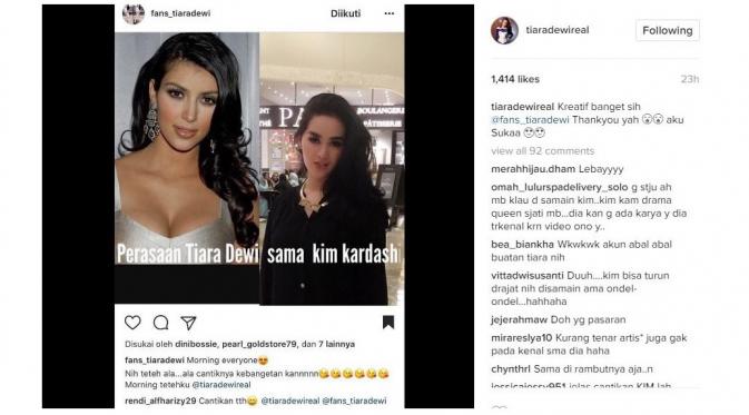 Tiara Dewi vs Kim Kardashian, mirip?