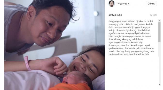 Ringgo Agus Rahman dan Sabai Morscheck punya cara unik ucapkan ultah pada anak (Foto: Instagram)
