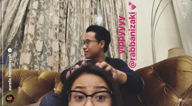 Aurel Hermansyah dan Rabbani Zaki. (Instagram/aurelie.hermansyah)