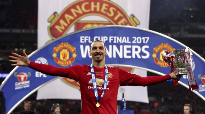 Liverpool dinilai tidak memiliki pemain pemimpin seperti striker Manchester United asal Swedia, Zlatan Ibrahimovic. (AP Photo/Nick Potts)