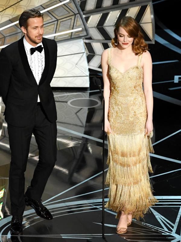 Emma Stone dan Ryan Gosling di Oscar 2017. (AFP/Bintang.com)