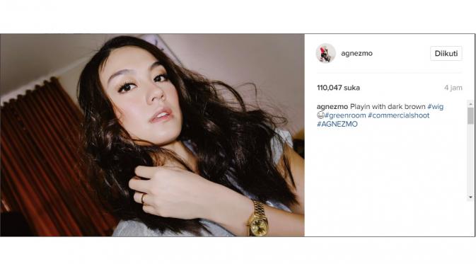 Agnez Mo kembali mengubah gaya rambutnya menjadi panjang dan hitam (Foto: Instagram)