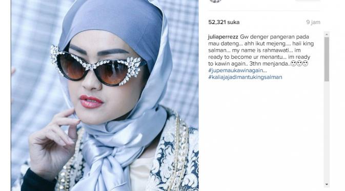 Julia Perez siap dipersunting pangeran Arab Saudi (Foto: Instagram)