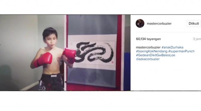 Kelakuan anak Deddy Corbuzier, Azka bikin netizen tertawa (Foto:Instagram)
