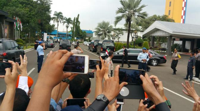 Raja Salman menuju ke Istana Bogor. (Liputan6.com/Nanda Perdana Putra)