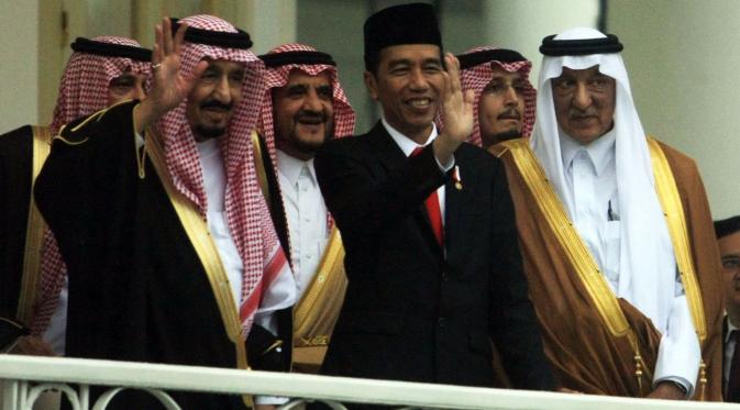 Presiden Jokowi bersama Raja Arab Saudi Salman bin Abdulaziz (MI/PANCA SYURKANI/POOL)