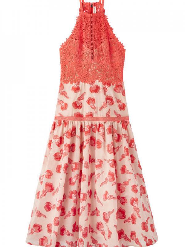 Rebecca Taylor Floral Jacquard Midi Dress | via: elle.com