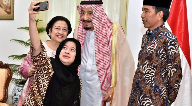 Megawati, Puan dan Jokowi Berswafoto dengan Raja Salman (Foto: Biro Pers Kepresidenan)