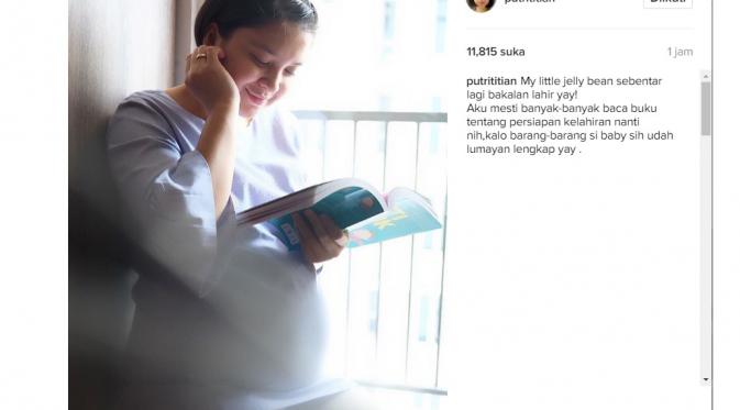 Putri Titian persiapkan diri jelang melahirkan (Foto: Instagram)