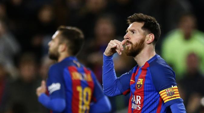 Lionel Messi akan kembali jadi andalan lini depan Barcelona saat duel lawan Sevilla di La Liga. (AFP/Manu Fernandez)