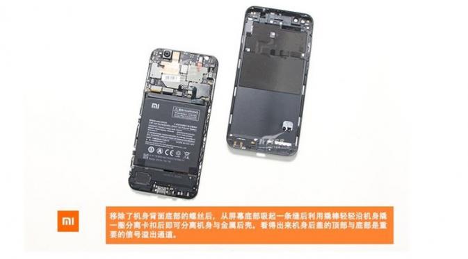 Bagian belakang Xiaomi Mi 5c (Sumber: Gizmochina)
