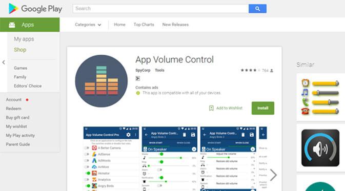 App Volume Control. (Sumber: Google Play)