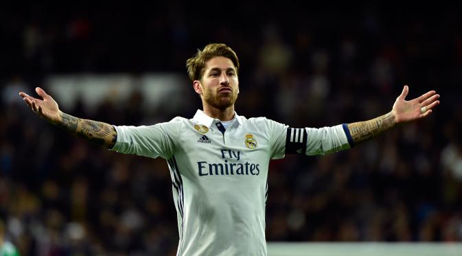 Kapten Real Madrid Sergio Ramos. (AFP Photo / Gerard Julien)