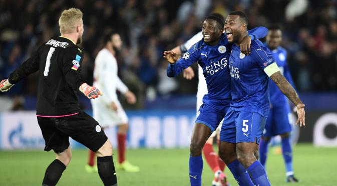 Leicester City melampaui ekspektasi dengan menembus 8 besar Liga Champions pada debut di kompetisi primer antarklub Eropa. (AFP/Oli Scarff)